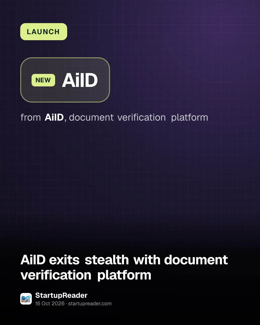 LAUNCH. AiID from AiID, document verification platform.