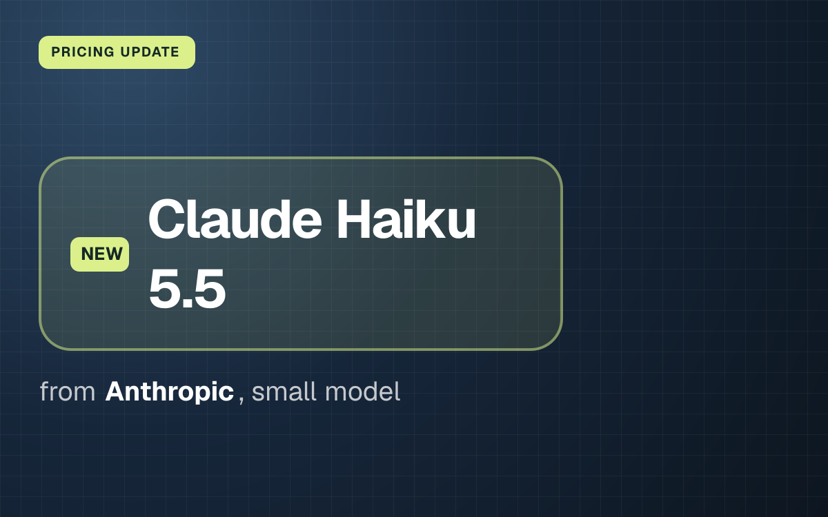 PRICING UPDATE. Claude Haiku 5.5 from Anthropic, small model.