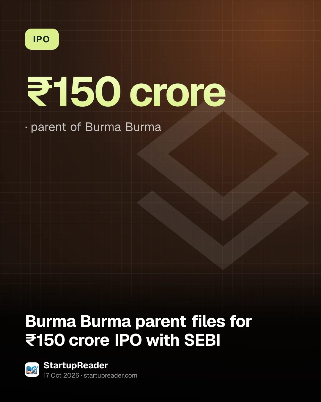 IPO. ₹150 crore, parent of Burma Burma.