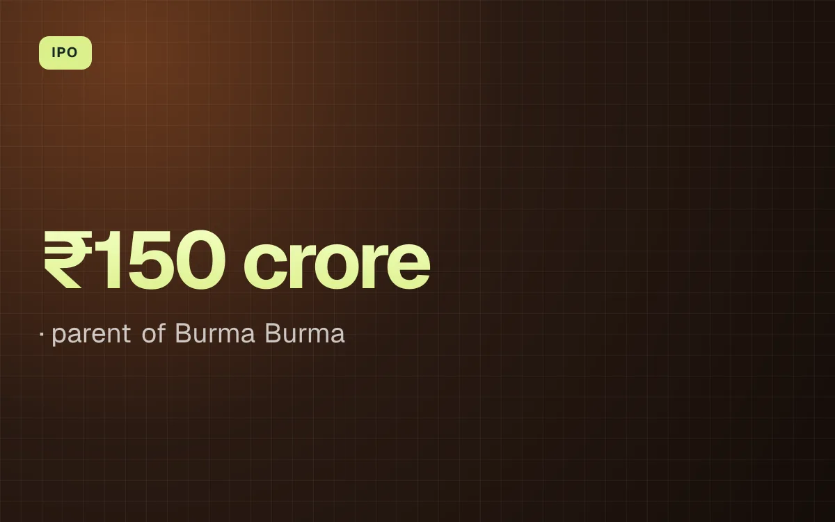 IPO. ₹150 crore, parent of Burma Burma.