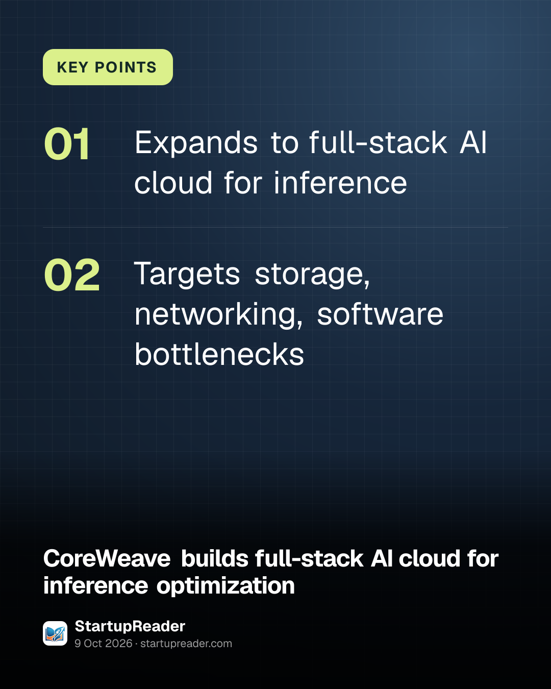 KEY POINTS. Expands to full-stack AI cloud for inference; Targets storage, networking, software bottlenecks.