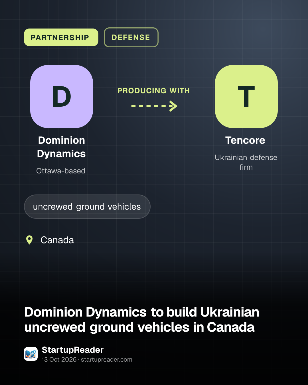 PARTNERSHIP. Dominion Dynamics producing with Tencore. Canada.