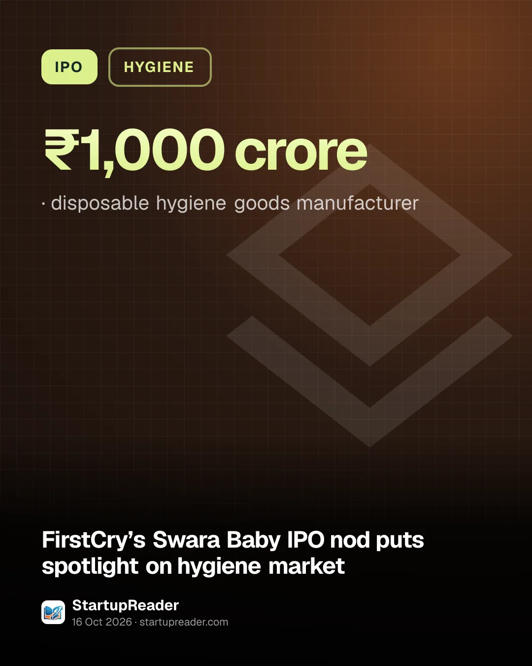 IPO. ₹1,000 crore, disposable hygiene goods manufacturer.