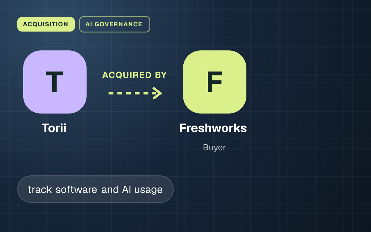 ACQUISITION. Torii acquired by Freshworks.