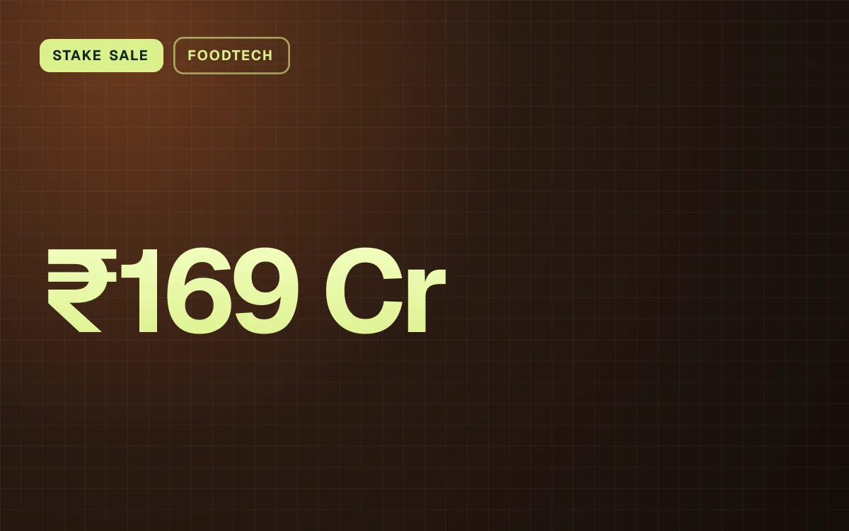 STAKE SALE. ₹169 Cr.