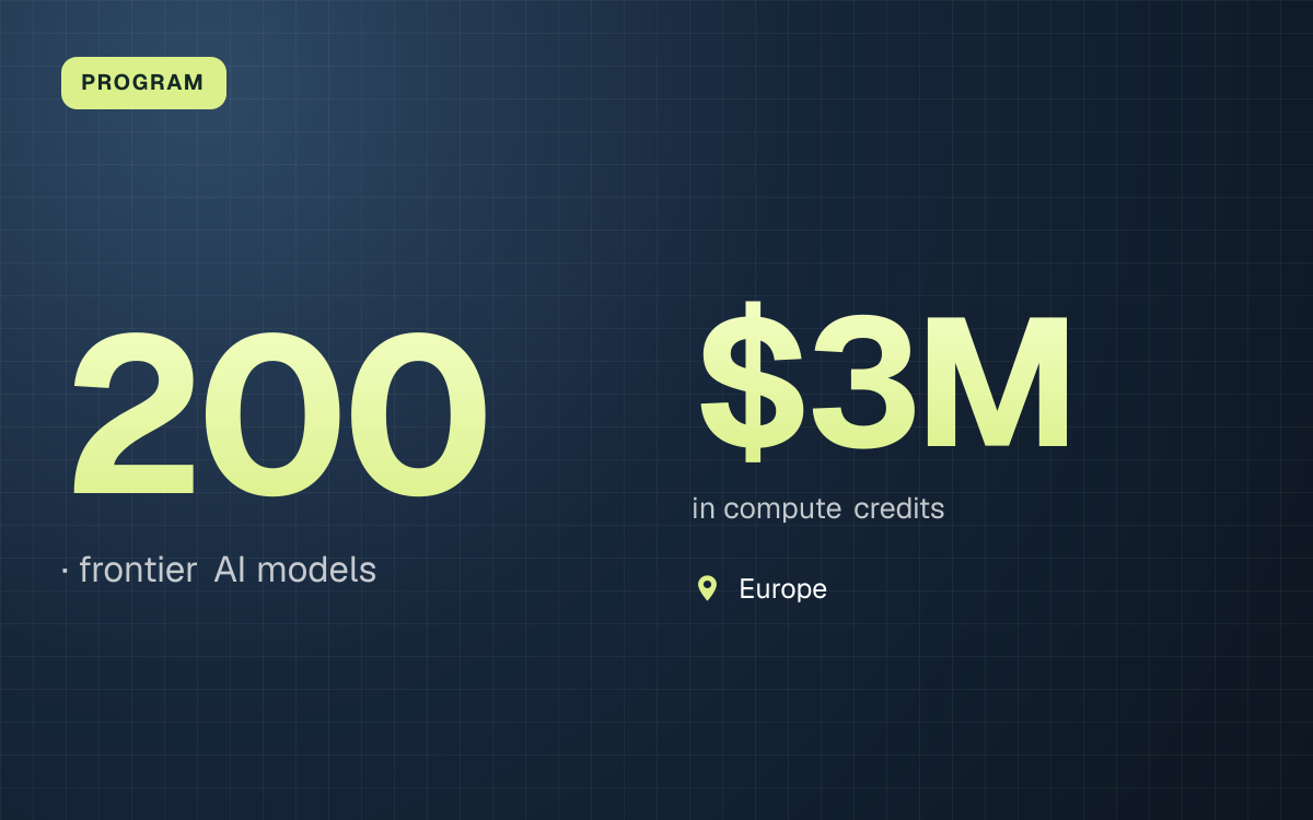 PROGRAM. 200, frontier AI models. $3M in compute credits. Europe.