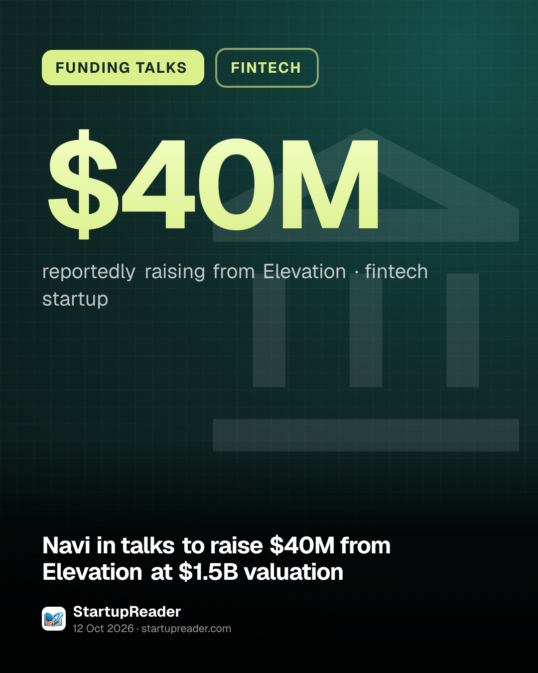FUNDING TALKS. $40M reportedly raising from Elevation, fintech startup.