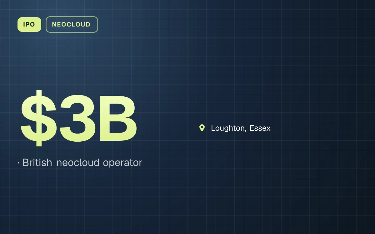 IPO. $3B, British neocloud operator. Loughton, Essex.