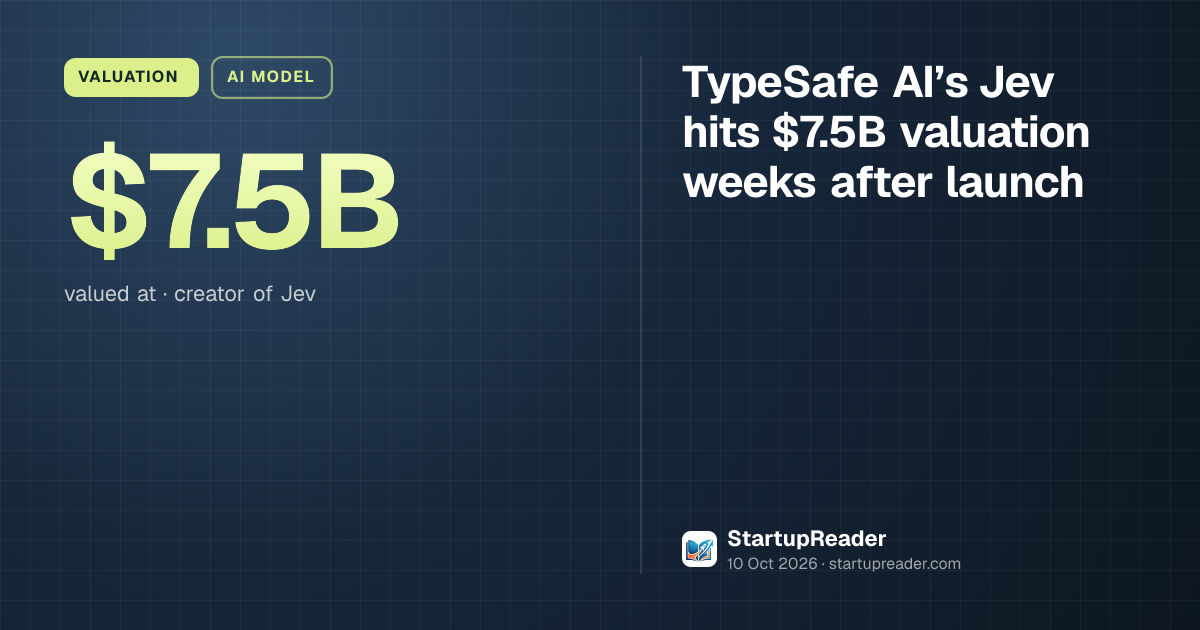 TypeSafe AI’s Jev hits $7.5B valuation weeks after launch | StartupReader