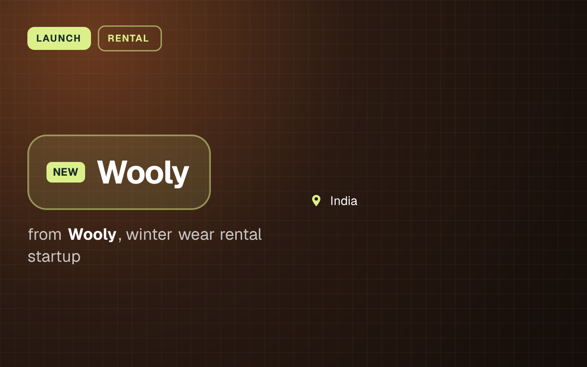 LAUNCH. Wooly from Wooly, winter wear rental startup. India.
